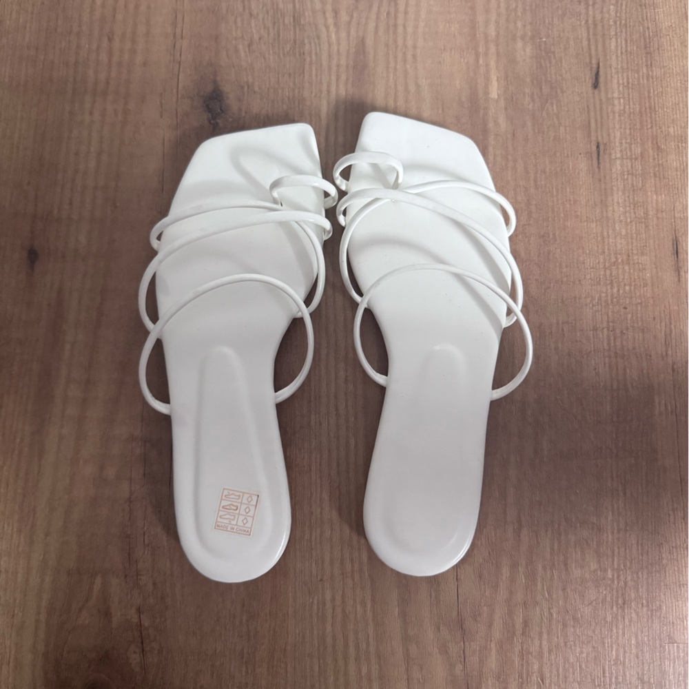 Trendy Boutique White Strappy Sandals